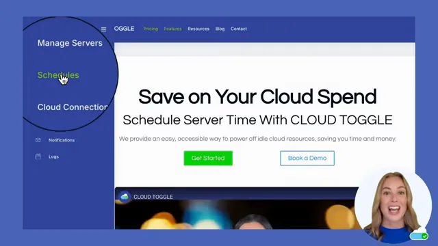 Cloud Toggle dashboard showing 'Schedules' option in top left dropdown