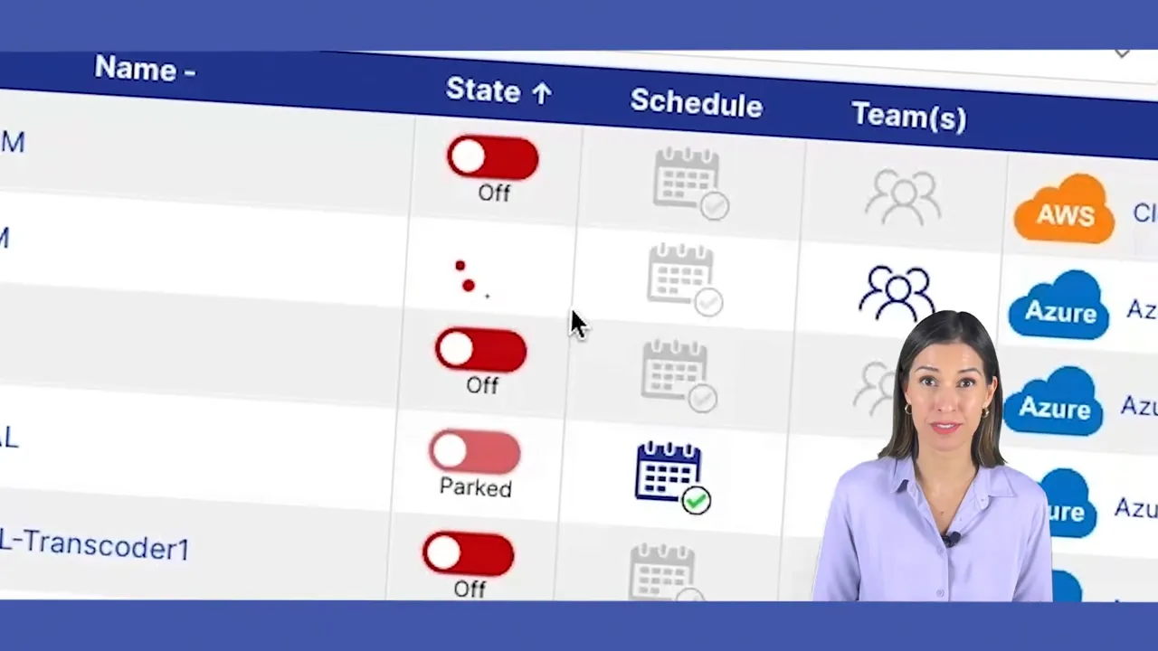 Web based interface with toggle button and scheduling options